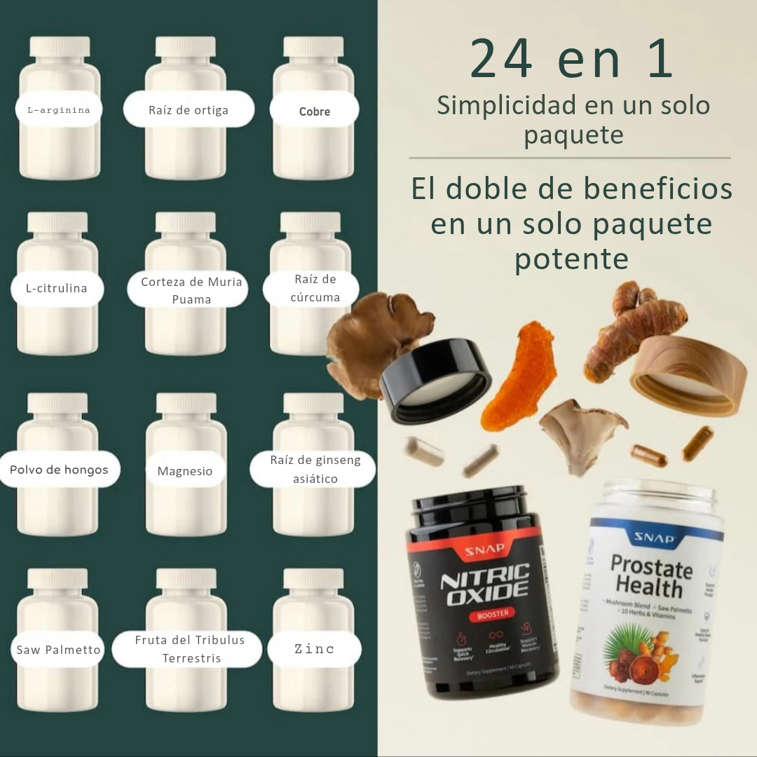 PROMO: 2x1 Prostate Health MAX™ + Nitric Oxide™ l Combo Vitalidad Masculina DUO POTENTE 2X1