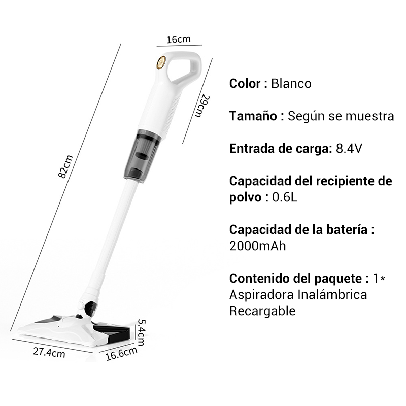 Aspiradora de mano recargable, inalámbrica
